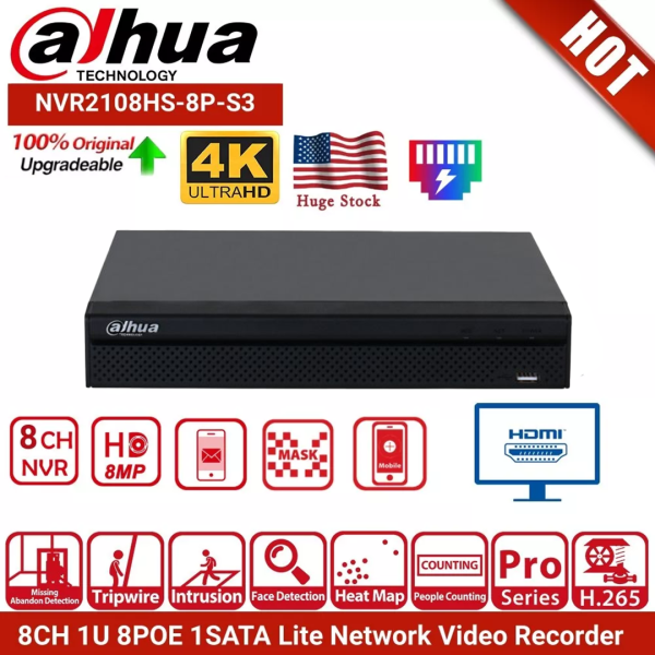 DAHUA ENREGISTREUR (DH-NVR2108HS-8P-S3)